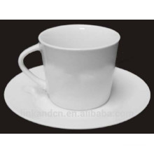 Haonai elegant delicate plain white ceramic coffee set with special handle
